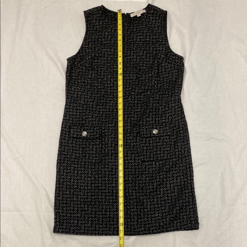 LOFT Black and White Tweed Mini Dress
